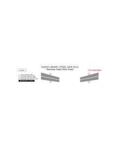 Suzuki Grand Vitara 2006-2013 stainless steel door pillar, 4 Pcs.