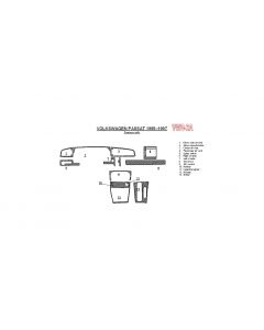 Volkswagen Passat 1995-1997 interior dash kit, Automatic, 11 Pcs.